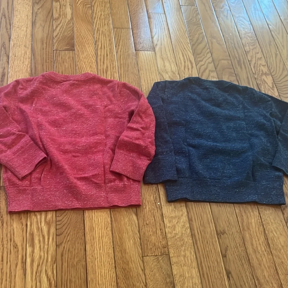 Baby Gap Crewneck Sweaters Melange 2 Red Blue 4 Toddler 4T‎ Casual Cozy Lot